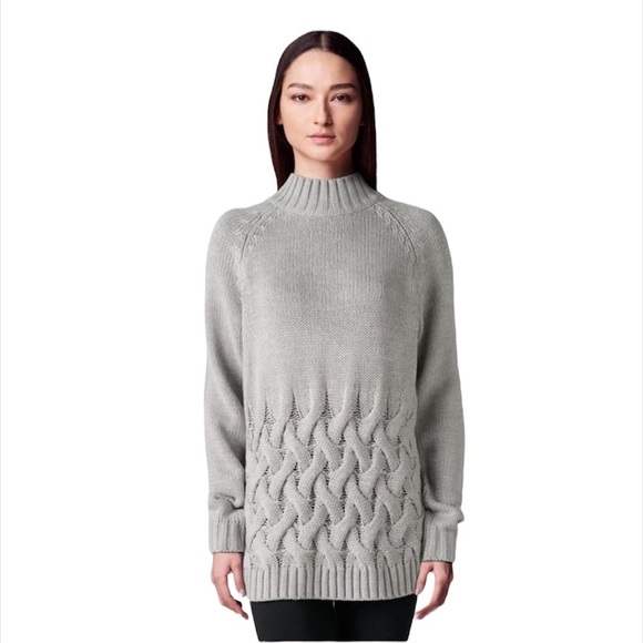 Simply Vera Wang Womens Gray Crew Neck Cable Knit Dress Sweater Plus Sz XXL New - Picture 1 of 6